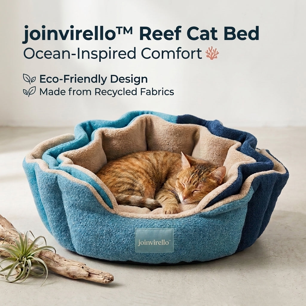 joinvirello™Reef Cat Bed – Ocean-Inspired Cozy Pet Bed for Cats & Small Dogs