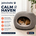 joinvirello™Donut Cave Pet Bed – Cozy Enclosed Sleeping Nest for Cats & Small Dogs