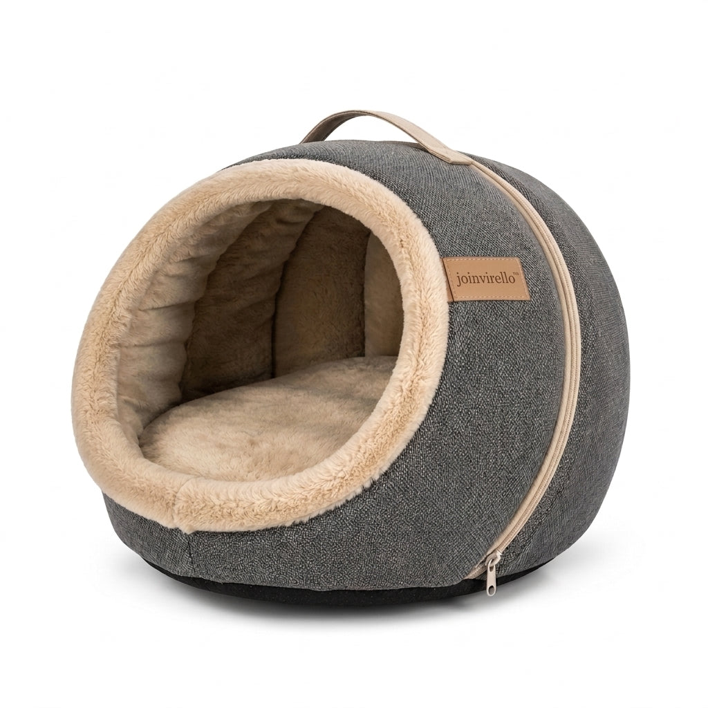 joinvirello™ Self-Warming Pet Cave Bed – Premium Comfort Hideaway for Cats & Small Dogs